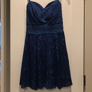 Navy Blue Lace Dress